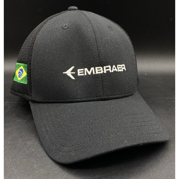 Oakley Brazil EMBRAER Black Baseball Hat Embroidered Logo L/XL